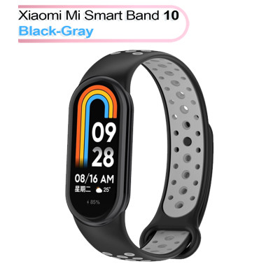 Ремешок для фитнес браслета BeCover Vents Style для Xiaomi Mi Smart Band 10 Black-Gray (713628) Винница - изображение 1
