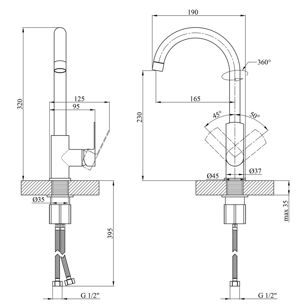 Змішувач для кухні Kroner KRM Main - C030 Київ - фото 2