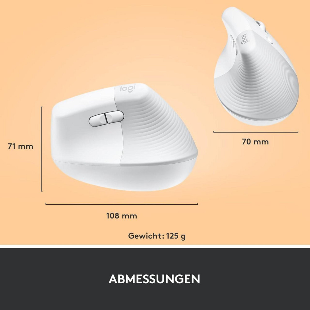 Вертикальна ергономічна миша Logitech Lift, бездротова, Bluetooth або USB-приймач Logi Bolt для Windows, macOS, iPadOS ноутбука ПК Київ - фото 6