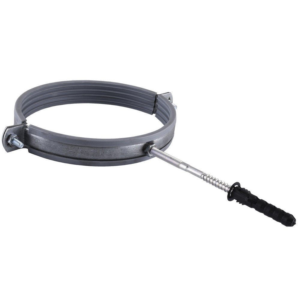 Хомут в сборе CR 6″ (158-168мм) с винтом-шурупом 8*100 и дюбелем в уп., серый (000007350) Киев - изображение 3