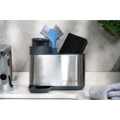 Дозатор для рідкого мила Ardesto Minimalism Органайзер для миючих засобів Сірий (ARHB3102GS) Вінниця - фото 9