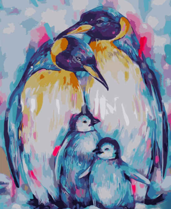 Картина за номерами Strateg Сім'я пінгвінів 40х50см (GS1052) Чернигов - изображение 1