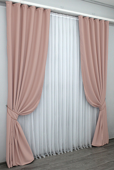 Комплект готовых штор VR-Textil Блэкаут Midnight № 1226ш Светло-пудровый 150х270 см 2 шт (33-0073) Киев - изображение 6