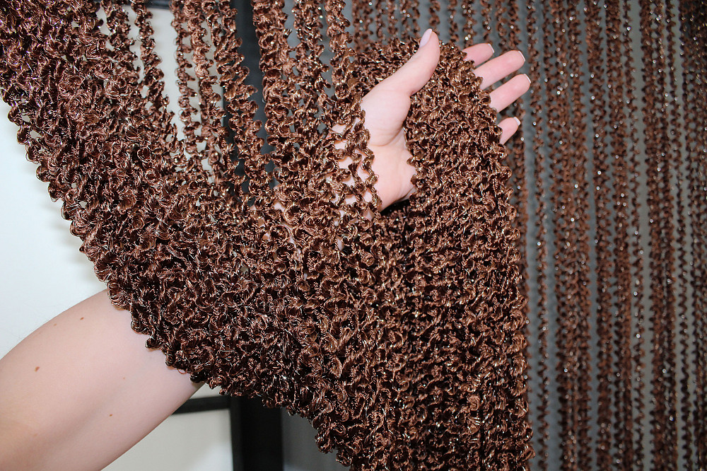 Штори-нитки спіраль з люрексом Коричневий 300х300см 1 шт (61-021) Київ - фото 7