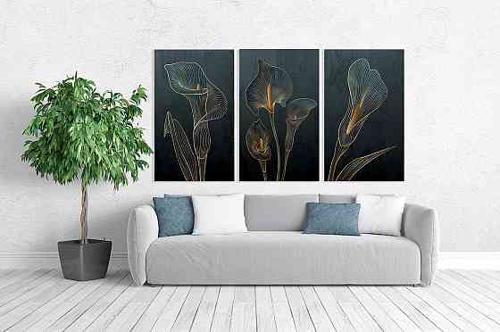 Модульная картина в гостиную / спальню  Квіти     ART-180_3A Киев