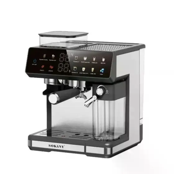 Кофемашина Sokany SK-04032 1800Вт, автоматический, двойной насос, 20 уровней помола, резервуар 2.6л, Киев