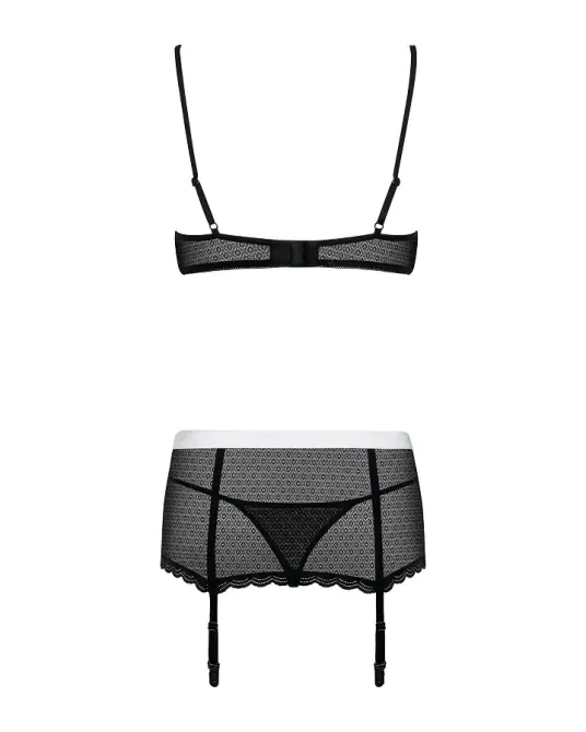 Еротичний костюм покоївки Obsessive Maidme set 5pcs S/M, бюстгальтер, пояс з фартухом, панчохи, стрі Львів - фото 6