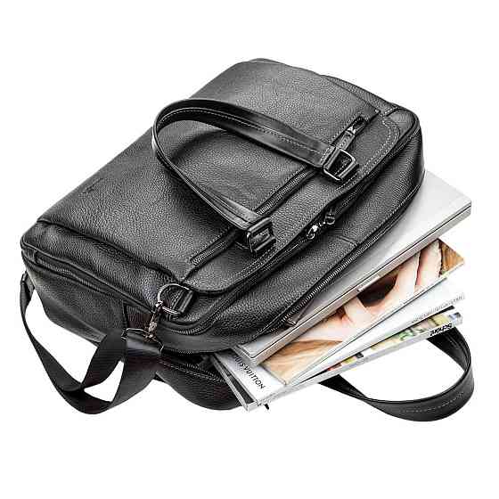 Сумка чоловіча SHVIGEL 11123 шкіряна Чорна Київ