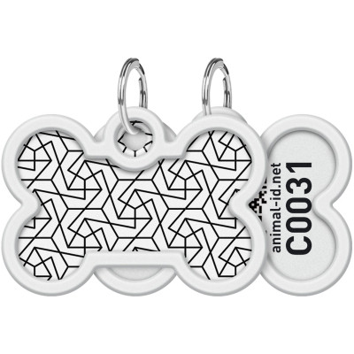 Адресник для животных WAUDOG Smart ID с QR паспортом "Геометрия", кость 40х28 мм (0640-0202) Винница - изображение 1