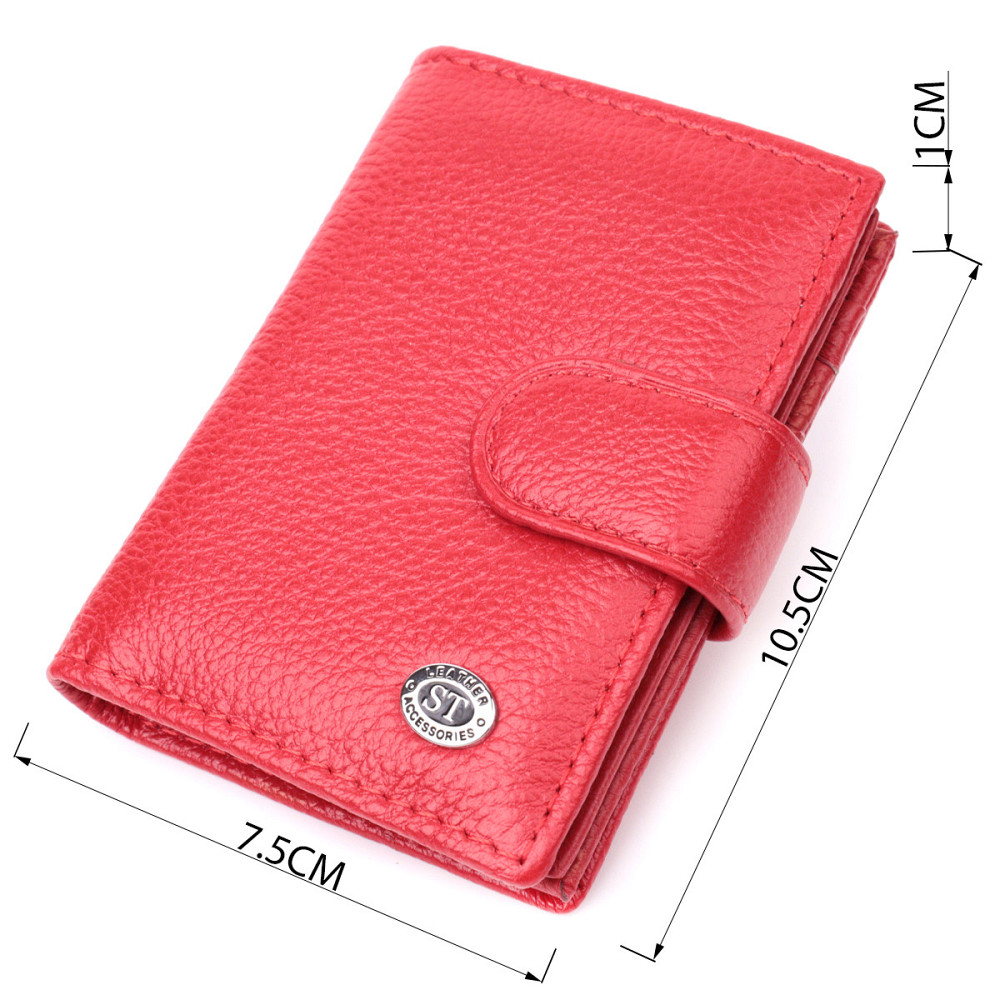 Вместительная визитница из натуральной кожи ST Leather 22470 Красный Киев - изображение 8