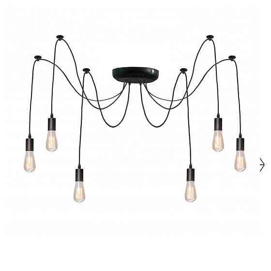 Подвесная люстра паук черная 6 ламп Е27 Spider NL 149-6 Одесса