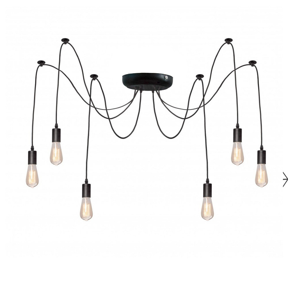 Подвесная люстра паук черная 6 ламп Е27 Spider NL 149-6 Одесса - изображение 1