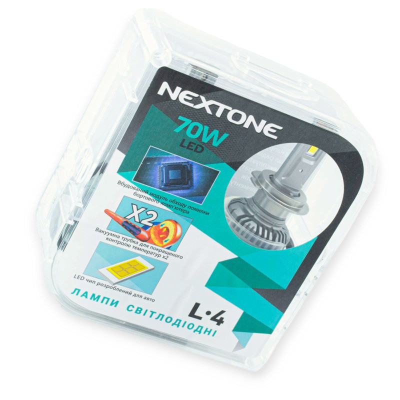 Автолампа LED H7 12V Nextone L4 70W 6000K 18000 радиатор с вентилятором бманка Мукачево - изображение 1