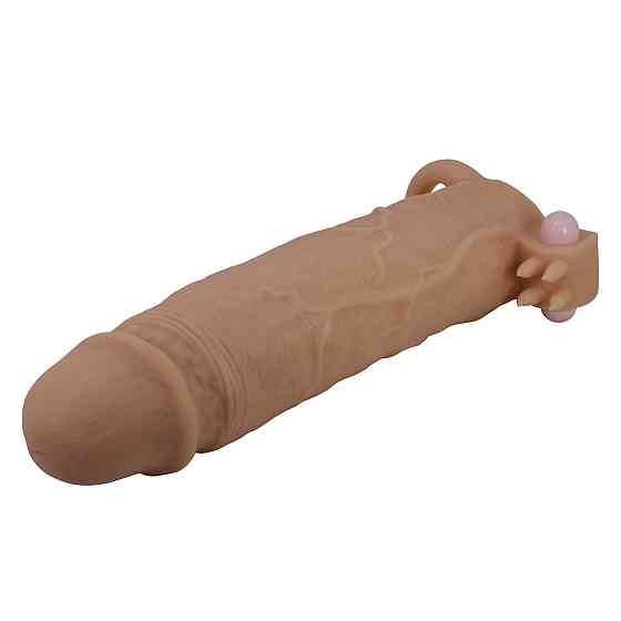 Насадка на пеніс з вібро PRETTY LOVE- Xerxes – Penis Sleeve with Vibrating Ring, Flesh Color, 22 cm Sex Aura Київ