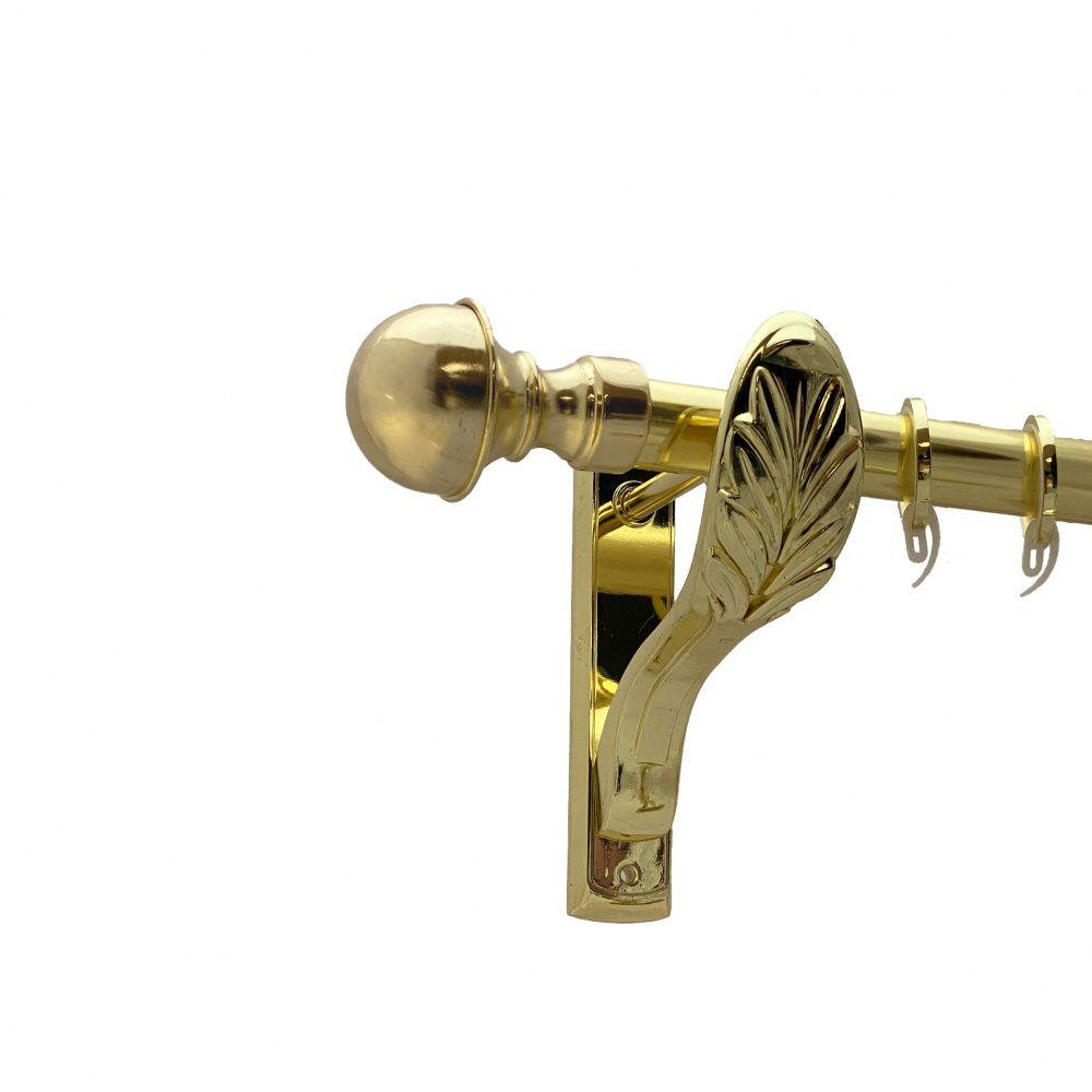 Карниз Orvit Бостон металевий однорядний ретро гладка труба кільце фасонне металеве  Золото 25 мм 240 см Львов - изображение 1