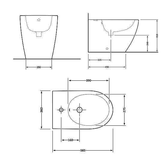 Біде підлогове Qtap Robin 560x355x410 White QT13441381W Київ