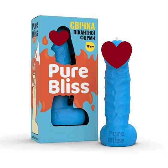 Свічка пікантної форми Pure Bliss BIG Blue блакитна, 18 см Sex Aura Київ