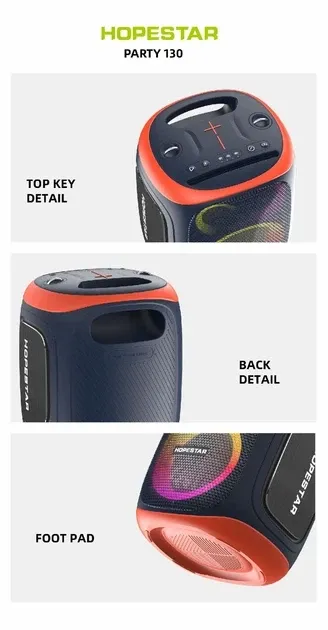 Портативна Bluetooth колонка Hopestar Party 130 із 2 мікрофонами, караоке, USB/TF, AUX, потужний звук Одеса - фото 7
