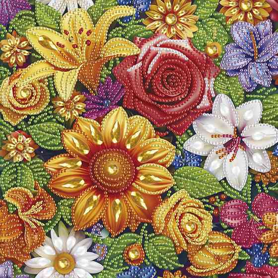 Алмазна мозаїка "Квіткова ніжність" BH028 неповна викладка 25х25 см Вінниця