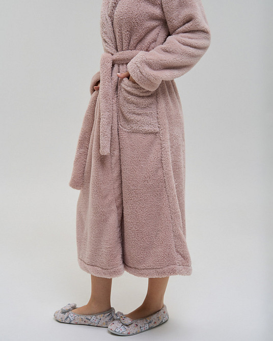 Теплий однотонний жіночий халат Nicoletta Queen — Велюрсофт 94118 Київ - фото 3