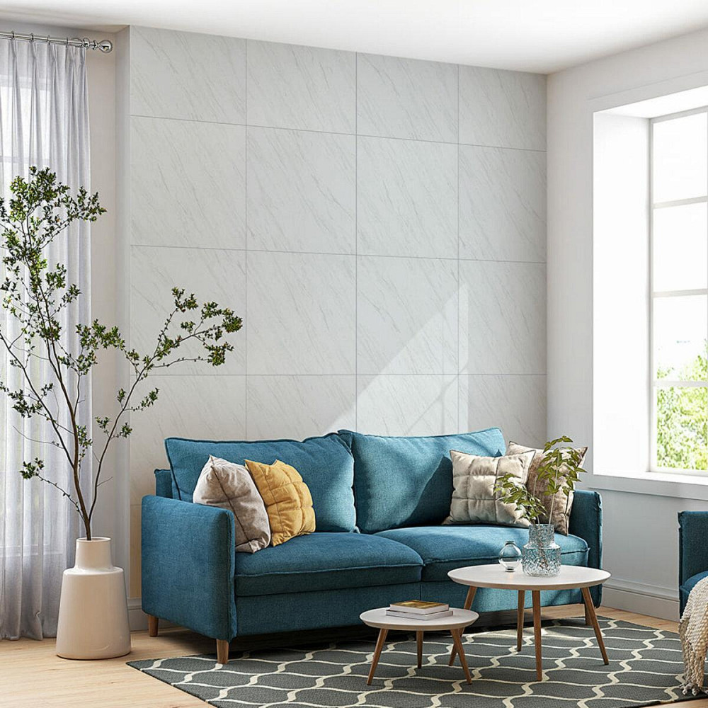 Декоративная ПВХ плита 600х600х3мм Белый мрамор (S) SW-00001620 Днепр - изображение 6