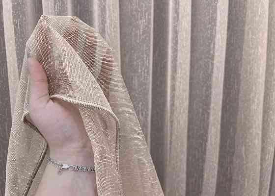 Тюль VR-Textil 1988т Льон Дощик капучино 400х270 см (42-1022) Київ