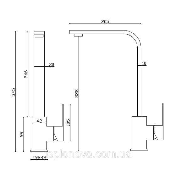 Змішувач для кухні Globus Lux KUBUS SKU-203S-GP Чернівці