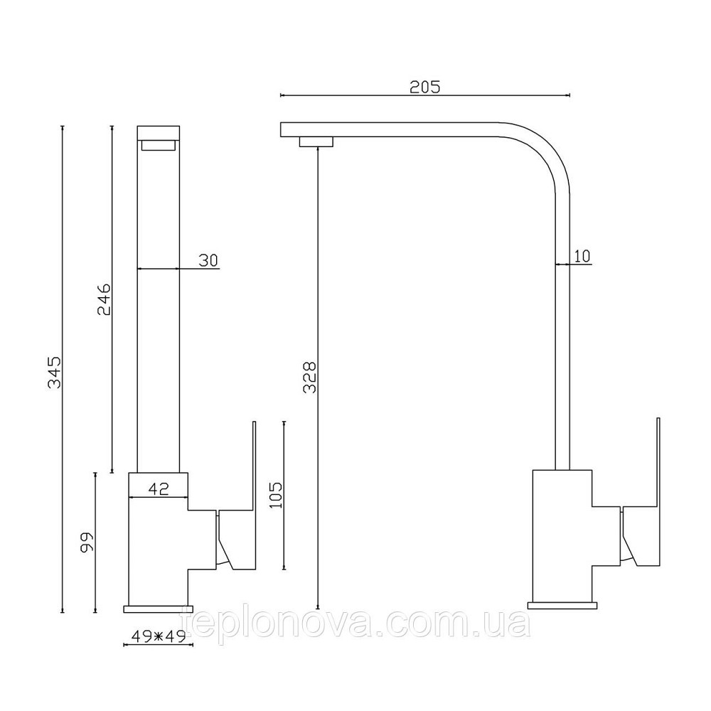 Змішувач для кухні Globus Lux KUBUS SKU-203S-GP Чернівці - фото 2