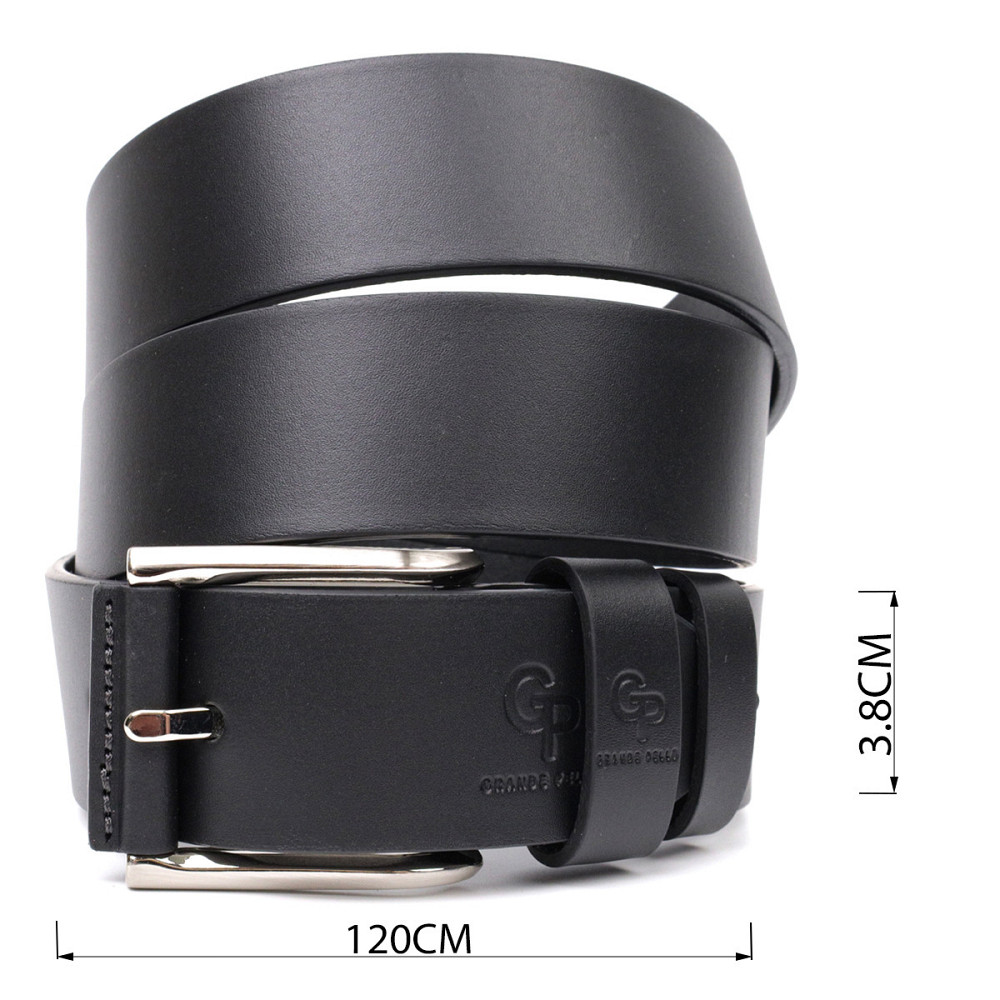 Качественный ремень под джинсы из натуральной кожи GRANDE PELLE 11685 Черный Киев - изображение 8