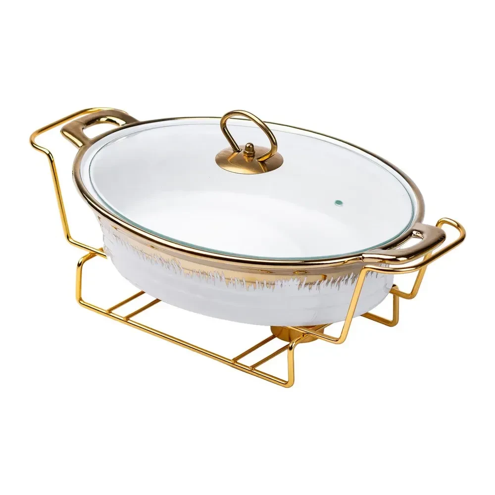 Настольная мармитница 35х22.5х15.5 см мармит фарфоровый для вторых блюд 1.5 л HP1026 Киев - изображение 1