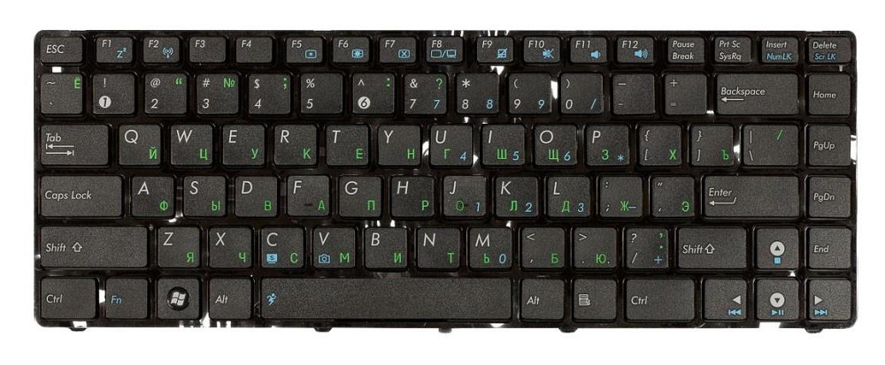 Клавиатура для ноутбука Asus (UL30, K42, K43, X42) Black, (Black Frame) RU Вінниця - фото 2