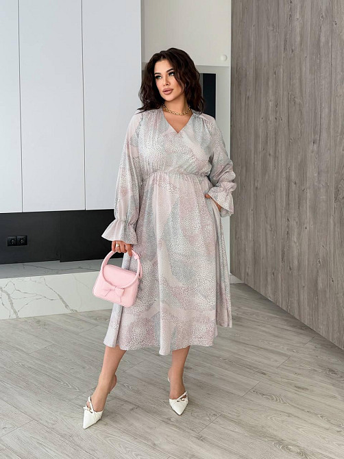 Жіноча елегантна романтична максіплаття софт Ліловий, 54/56 Одеса - фото 1