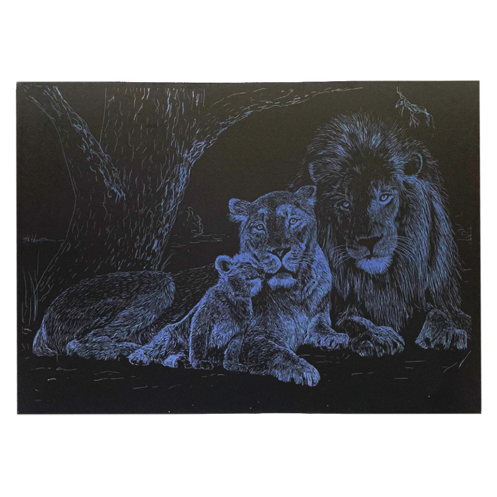 Гравюра А4 "Лев" ГрА4-3с економ варіант в пакеті 29,7х21 см Вінниця - фото 1