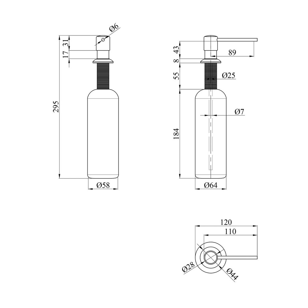 Дозатор для миючого засобу Kroner KRP Spender - C001 Київ - фото 2
