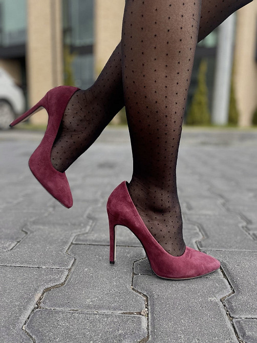Nivelle Туфлі жіночі NIVELLE бордові натуральна замша каблук 11 см 35р.37р. (5249) Коломия - фото 7