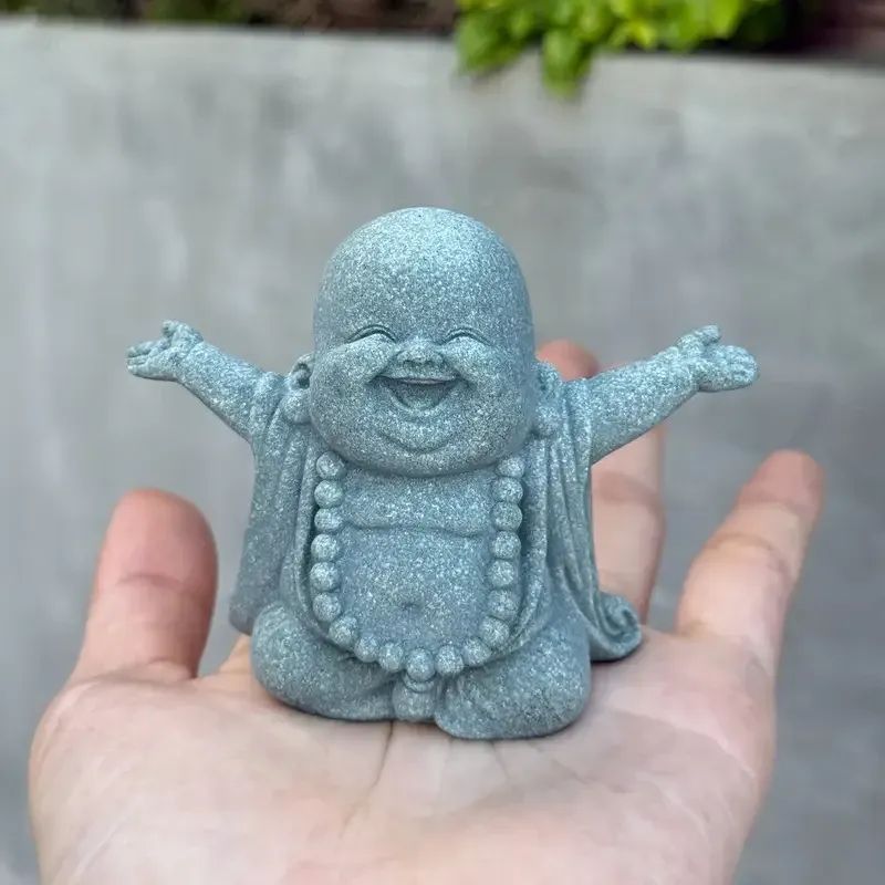 Кам’яна міні-статуетка Будда 6×8×3,5 см — усміхнений, символ радості та достатку, колекційний подарунок Київ - фото 2