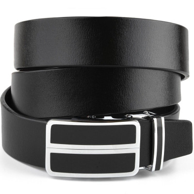 Ремень Vintage Мужской с автоматической пряжкой и черными вставками Черный (20281) Винница - изображение 1