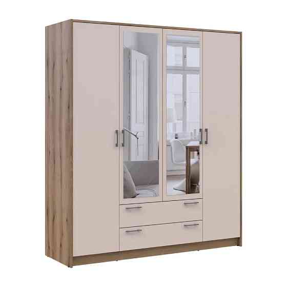 Шкаф для одежды Doros Ронди с зеркалом Дуб Артизан/Кашемир 4ДСП 160х52х195 DRS-011674 (80737827) Львов