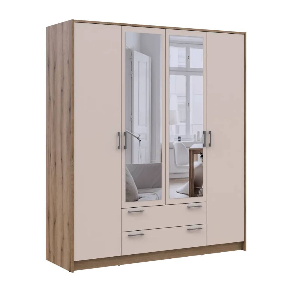 Шкаф для одежды Doros Ронди с зеркалом Дуб Артизан/Кашемир 4ДСП 160х52х195 DRS-011674 (80737827) Львов - изображение 6