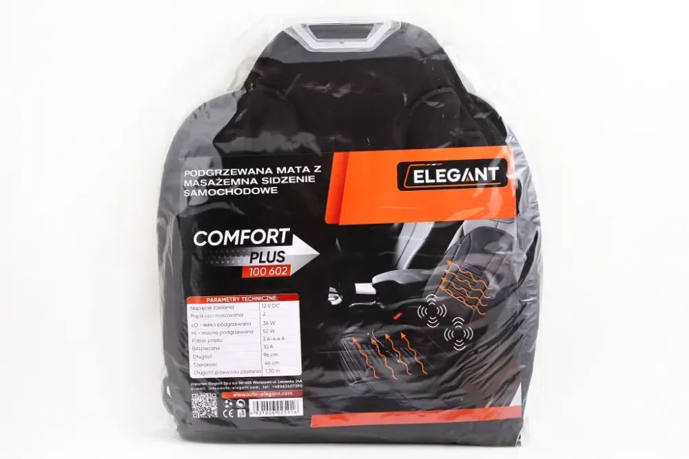 Накидка на сидіння з підігрівом і масажем Elegant 96x46см чорний Вінниця - фото 2