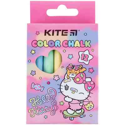 Мел Kite цветные Jumbo Hello Kitty, 12 цветов (HK24-075) Винница