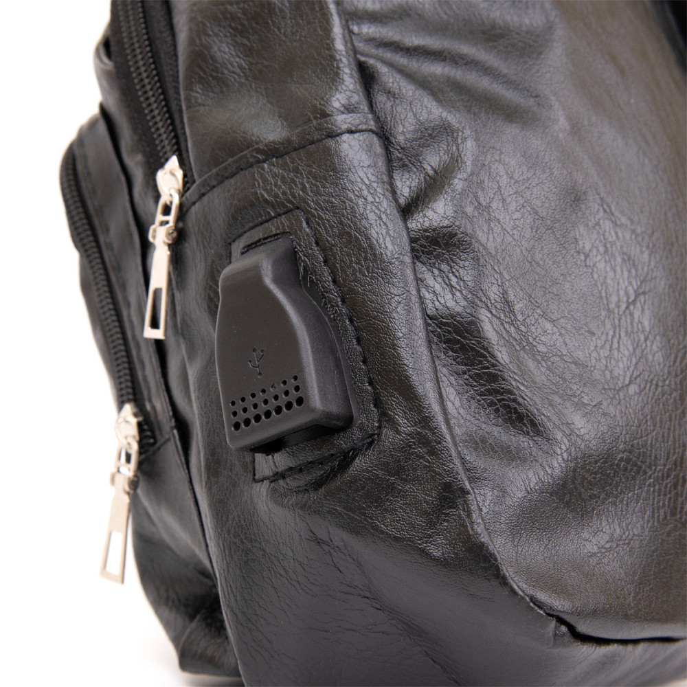 Сумка кросс боди с эмблемой из кожзама Vintage 20568 Черная Киев - изображение 7