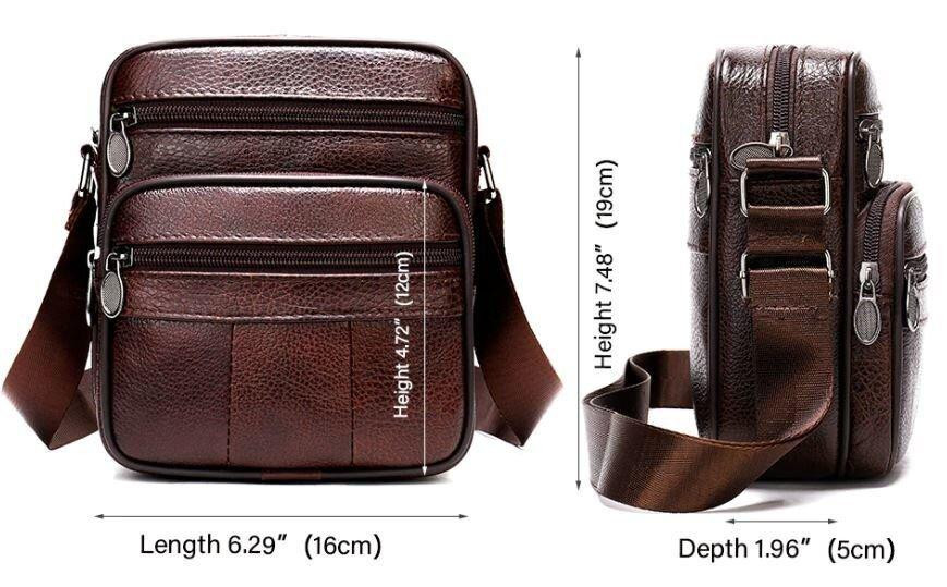 Сумка мужская кожаная Коричневая (Vintage) Киев - изображение 4