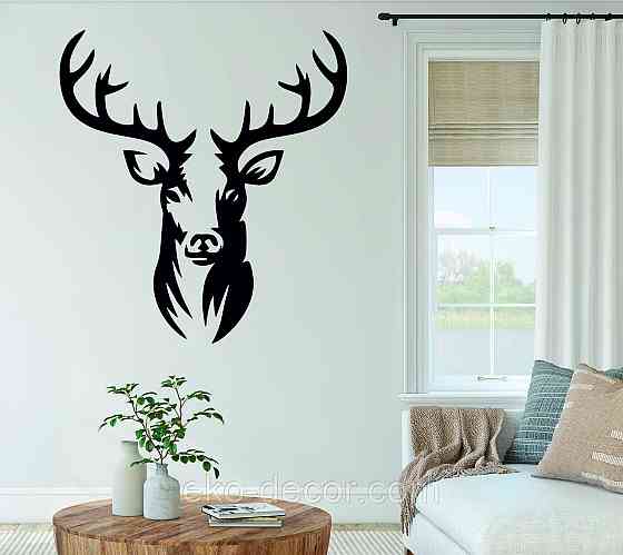 Декоративное настенное Панно «Олень» Декор на стену 90*89 см, Черный Киев