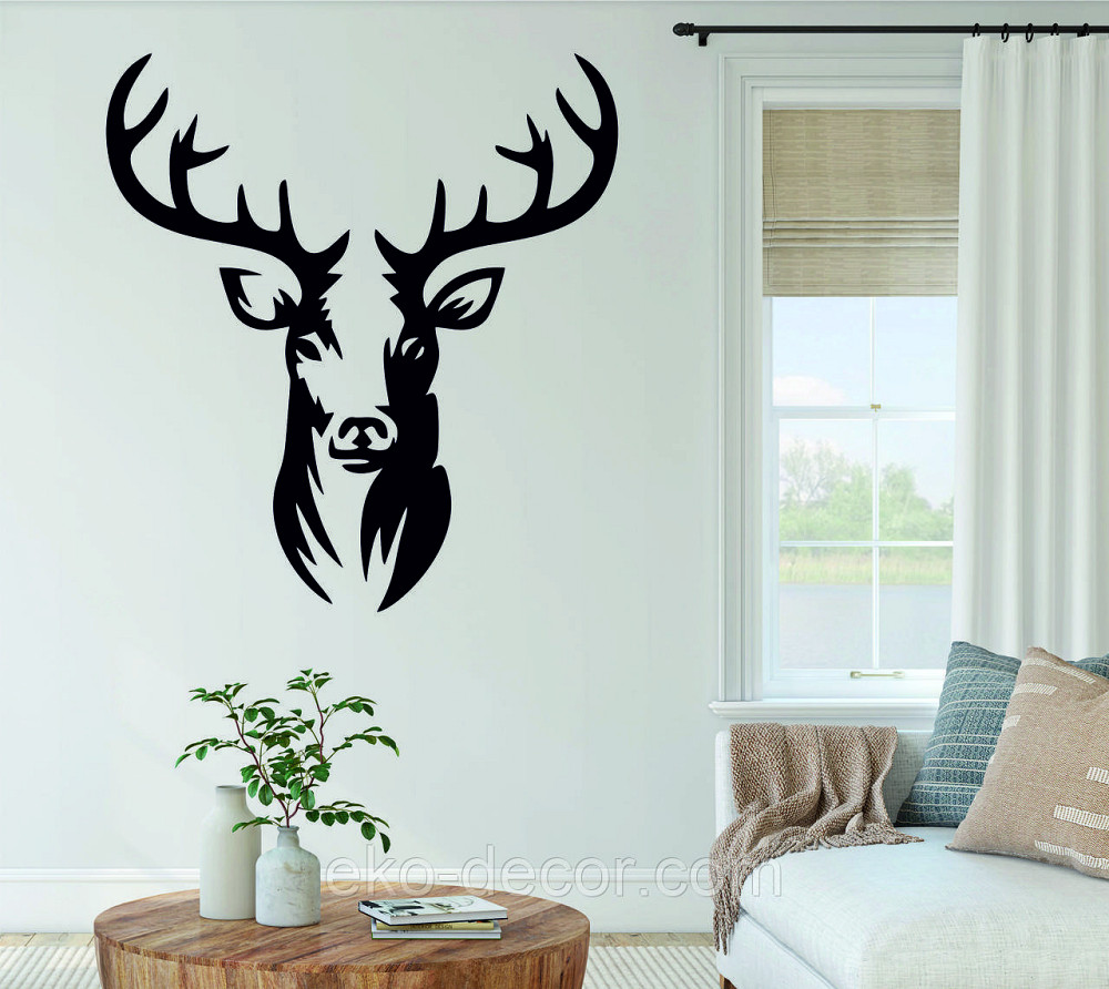 Декоративное настенное Панно «Олень» Декор на стену 90*89 см, Черный Киев - изображение 4