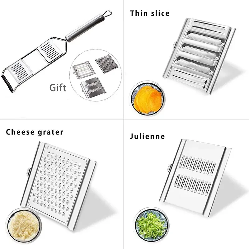 Терка металлическая с ручкой 3 насадки 30*7,5см Коломия - фото 6