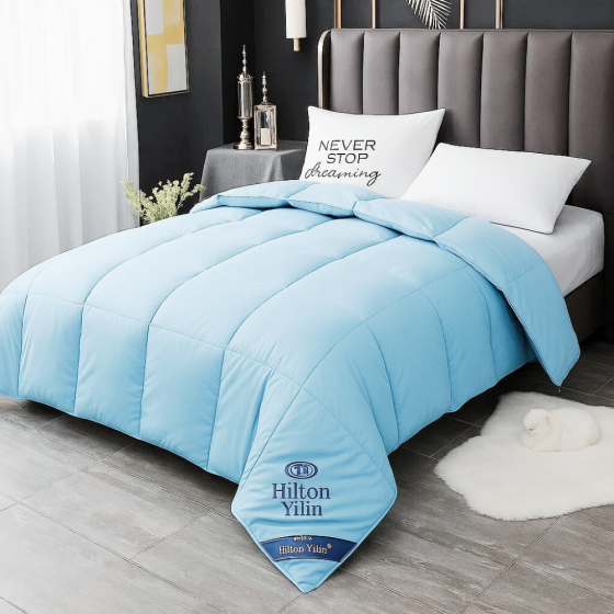 Одеяло двуспальное голубое Hilton 200×230 см.Гостиничное для дома и гостиниц 2кг,силиконовый наполнитель Каменец-Подольский