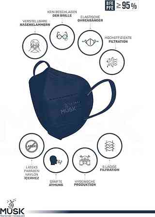 Захисна маска Musk FFP2 NR 10шт Луцьк