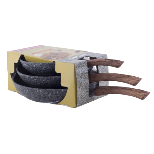 Набір сковорід 20см/24см/28см 3 предмети алюміній а/п Grey marble 4169 KAMILLE Житомир