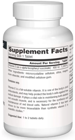 Вітамін Е Source Naturals Vitamin E D-Alpha Tocopherol 50 таб Київ